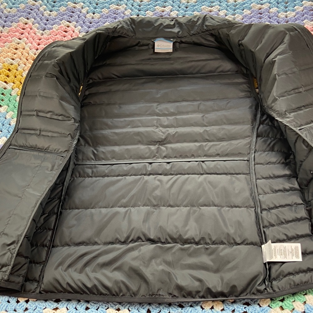 New nwt womens Columbia black xl Quilted feather Down Vest sleeveless jacket - Picture 7 of 12